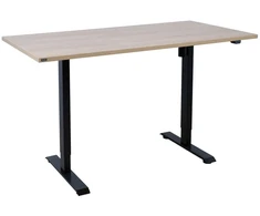 Home4You Rašomasis stalas Ergo 160x80x71-121 cm Hickory/Juoda Reguliuojamas