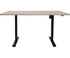Home4You Rašomasis stalas Ergo 160x80x71-121 cm Hickory/Juoda Reguliuojamas
