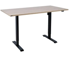 Rašomasis stalas ERGO su 1 varikliu, 160x80 cm, Spalva: karijų/juoda