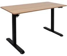 Home4You Stalas ERGO LIGHT su 1 varikliu 120x60xH73-118cm, ąžuolas/juodas