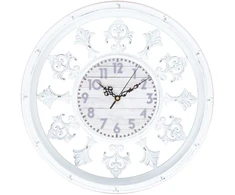 Home4You Sieninis laikrodis ORNAMENT D44cm, baltos spalvos