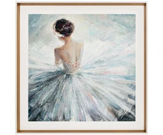 Home4You Sienų meno kūrinys 80x80cm, balerina su kristalais