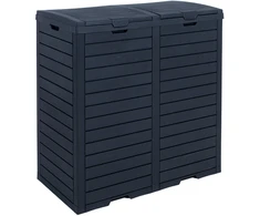 Home4You Šiukšliadėžė GALA 78x41xH86cm/230L, juodas plastikas
