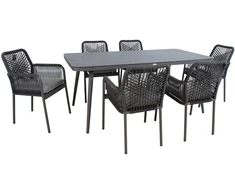 Lauko baldų komplektas Home4You Sodo baldų komplektas HELA stalas ir 6 kėdės