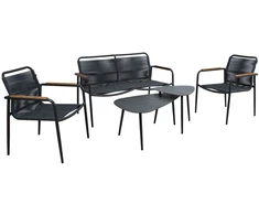 Lauko baldų komplektas Home4You Bench Sodo baldų komplektas NEBO 2 stalai, suolas ir 2 kėdės