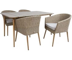 Lauko baldų komplektas Home4You Sodo baldų komplektas NORWAY stalas ir 4 kėdės