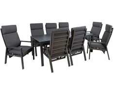 Lauko baldų komplektas Home4You Sodo baldų komplektas TOMSON stalas ir 8 kėdės
