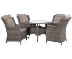 Lauko baldų komplektas Home4You Sodo baldų komplektas Trento 110x73,5 cm šviesiai pilkas