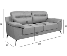 Home4You Sofa ENZO 3-vietė, pilka