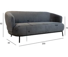 Home4You Dark Sofa GEMALA 2,5 vietos, tamsiai pilka