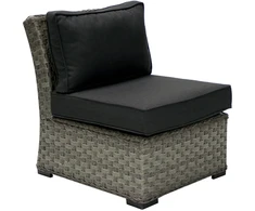 Sofa Home4You Vienvietė modulinės sofos GENEVA dalis su pagalvėlėmis, 81x62xH78cm, rėmas: aliumininis su plastikinių vytelių apdaila, spalva: pilka