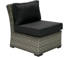 Sofa Home4You Vienvietė modulinės sofos GENEVA dalis su pagalvėlėmis, 81x62xH78cm, rėmas: aliumininis su plastikinių vytelių apdaila, spalva: pilka
