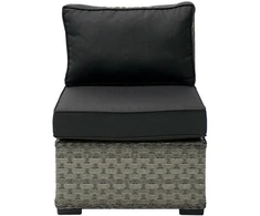 Sofa Home4You Vienvietė modulinės sofos GENEVA dalis su pagalvėlėmis, 81x62xH78cm, rėmas: aliumininis su plastikinių vytelių apdaila, spalva: pilka