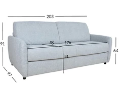 Home4You Sofa-lova BRANDON, 3 vietų, melsvai pilka