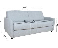 Home4You Sofa-lova BRANDON 3-vietų Pilka