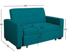 Home4You Ocean Sofa-lova FEYA vandenyno mėlyna