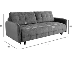 Home4You Sofa-lova SARITA 3-vietė, pilka