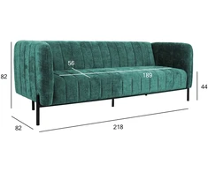 Home4You Sofa-lova TAMIKA 3-vietė, žalia
