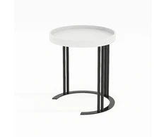 Fotelis Home4You Kavos staliukas KEIRA D40xH45cm Balta