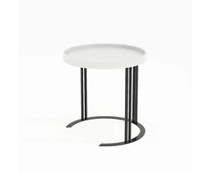 Fotelis Home4You Kavos staliukas KEIRA D50xH50cm Balta