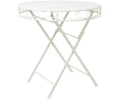 Home4You Stalas SANDY D70xH73cm, senovinis baltas