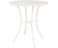 Home4You Table JASMINE D70xH75cm, antique baltas metal