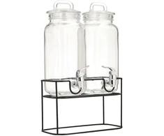 Home4You Stiklinis indas TWIN 2x2,3L, su stoveliu