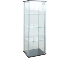 Home4You Vitrina AIKO 60x36xH163cm Grūdintas stiklas Juoda