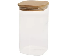 Home4You Bamboo Stiklinis indas JAR 10x10xH17,5cm 1400ml su bambukiniu dangteliu