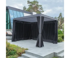 Home4You Šoninės pavėsinės sienelės MIRADOR, 3x4 m, juodos