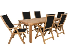 Lauko baldų komplektas Home4You Valgomojo komplektas BALI su 6 kėdėmis