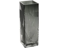 Home4You Vaza ZANA 10x10xH30cm, pilkas stiklas