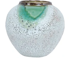 Home4You Keraminė vaza TITAN STONE H18cm, žalia/balta tekstūra