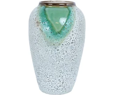 Home4You Keraminė vaza TITAN STONE H27cm, žalia/balta tekstūra