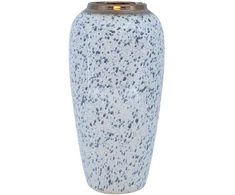 Home4You Vaza „TITAN STONE“, D17 x H32 cm, balta su juodais lašeliais