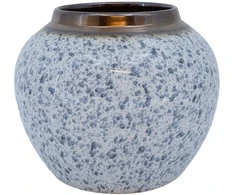 Home4You Vaza „TITAN STONE“, D20 x H18 cm, balta su juodais lašeliais