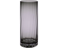 Home4You Vaza „WELLS“, D10xH29 cm, stiklinė, pilka