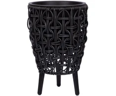 Home4You Vazonas WICKER 21x21xH32cm, juodas