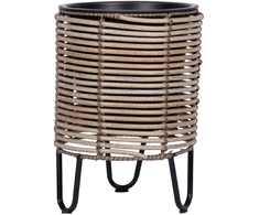 Home4You Gėlių vazonas WICKER D25xH35cm, smėlio-pilka
