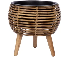 Home4You Vazonas WICKER 28x28xH28cm, šviesiai rudas