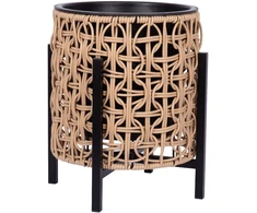 Home4You Vazonas WICKER su stovu 28x28xH32cm, šviesiai rudas
