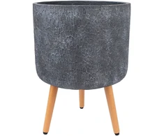 Home4You Gėlių vazonas EDEN D37xH30cm su kojelėmis, tamsiai pilka