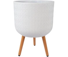 Home4You Gėlių vazonas SELENA D37xH52cm su kojelėmis, baltas
