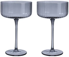 Home4You Vyno taurės DOLCE 2 vnt., aukštis 17 cm, pilkos