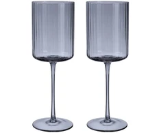 Home4You Vyno taurės DOLCE 2 vnt., aukštis 23,3 cm, pilkos
