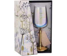 Home4You Mėlyna Vyno taurė FLOW "Super Dad" H21,2cm 450ml, skaidrus stiklas, mėlyna dėžutė
