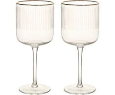 Home4You Vyno taurės su auksiniu kraštu, 2 vnt., aukštis 19,7 cm, 400 ml