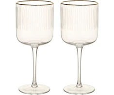 Home4You Vyno taurės su auksiniu kraštu, 2 vnt., aukštis 19,7 cm, 400 ml