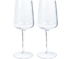 Home4You Vyno taurės 2vnt STRIPE POLAR H23,7cm 550ml, skaidrus stiklas