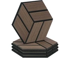 Homestyle4U Akustinės plokštės, 30x26x2 cm, rudos